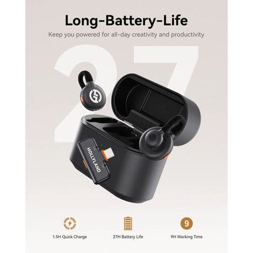 Hollyland Lark M2S Duo Wireless Microphone – Space Gray | USB-C Titanium Clip Mic