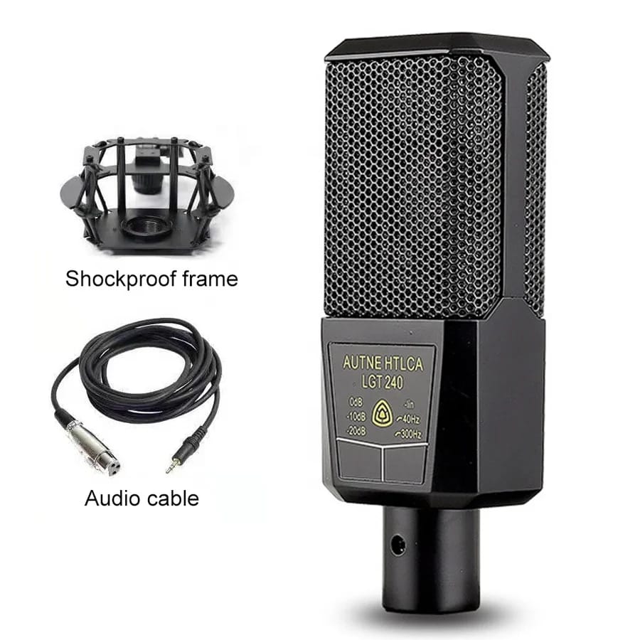 LGT 240 Condenser Mic with V8 Sound Card – Complete Podcast & Recording Kit