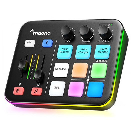 MAONO G1 NEO Audio Interface & Mixer – XLR, 48V Phantom Power, Bluetooth, Sound Pads for Gaming, Podcasting & Streaming