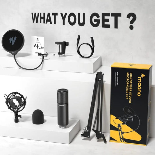 Maono PM320 XLR Condenser Microphone – Professional Cardioid Studio Mic for Streaming, Podcasting, Singing & Voice-Over