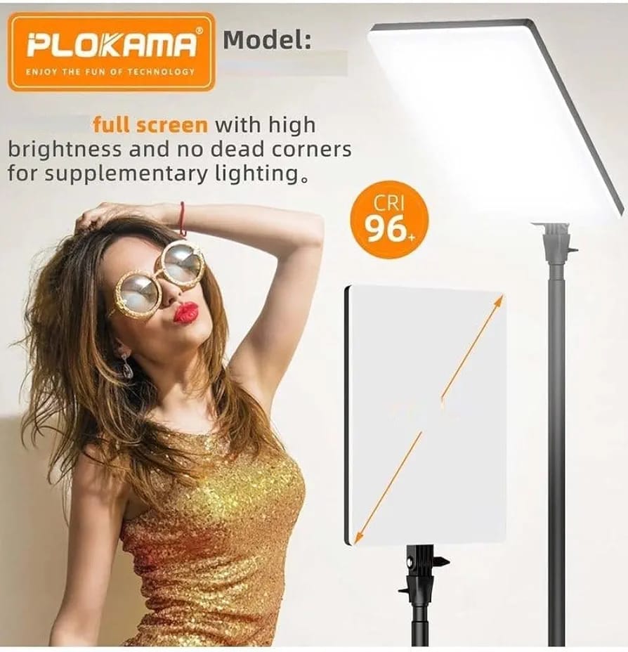 PLOKAMA Live P24 Professional LED Fill Light – 24-Inch Studio Lighting Panel for Photography, Videography & Live Streaming