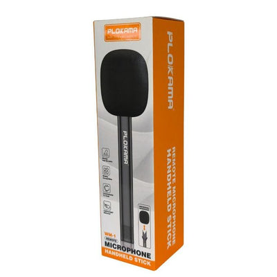 Plokama WM1 Microphone Handle – Handheld Interview Mic Stick with Windproof Cover
