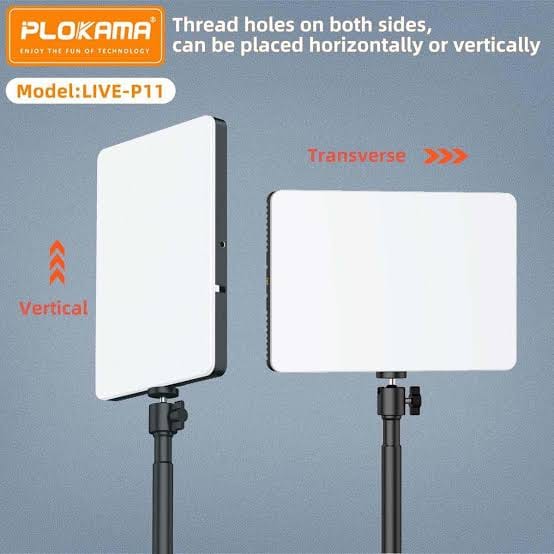 PLOKAMA Live P11 Professional LED Fill Light – 11-Inch Studio Lighting Panel for Photography, Videography & Live Streaming
