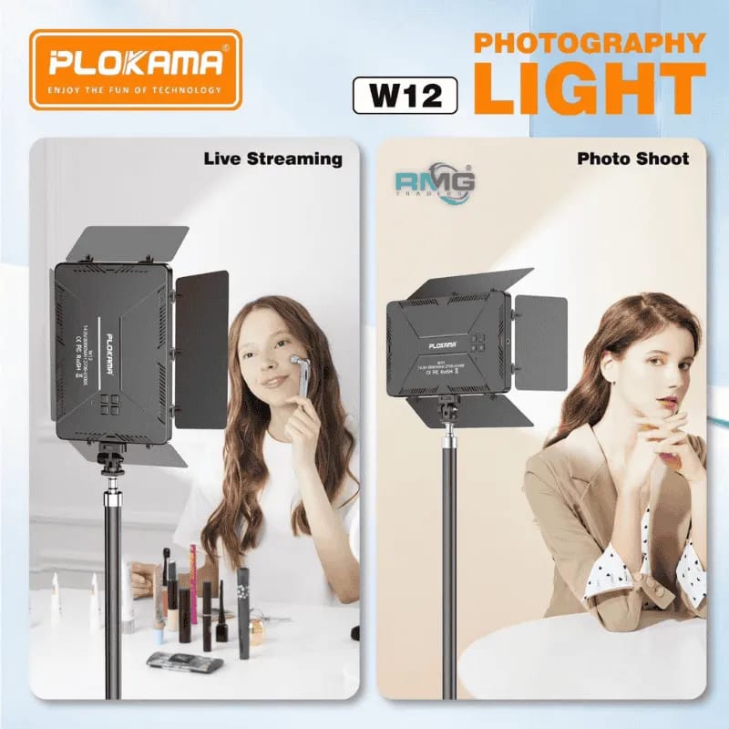 Plokama W12 30W Photography Light – 8000mAh Portable Video Light