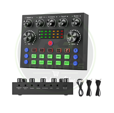 V10 Dual-Channel Sound Card – Professional Audio Mixer for Gaming, Podcast, TikTok, Facebook & YouTube Live Streaming