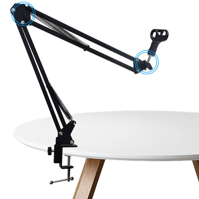 Extendable Microphone Scissor Arm Stand with Recording Mic – Studio Boom Arm Combo