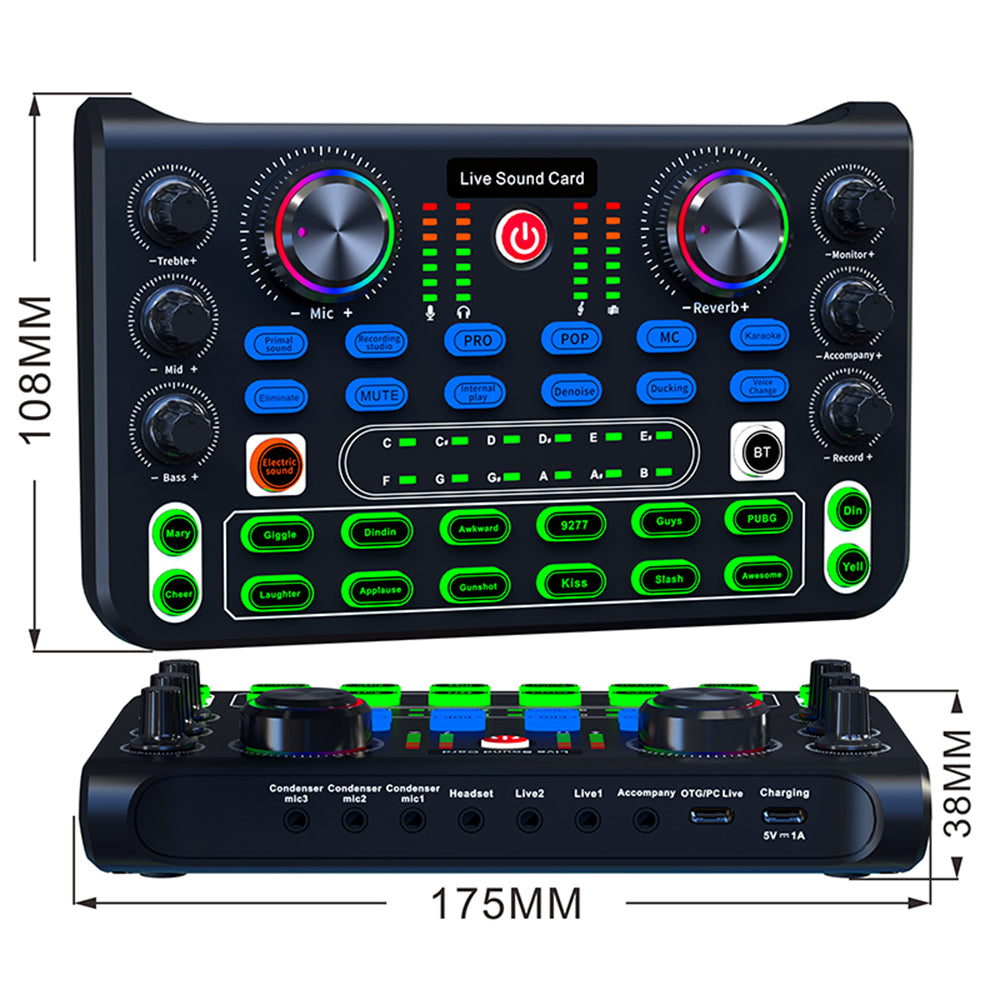 X60 3-Channel Sound Card (English Version) – Professional Audio Mixer for YouTube, TikTok, Karaoke, KTV & Live Broadcast