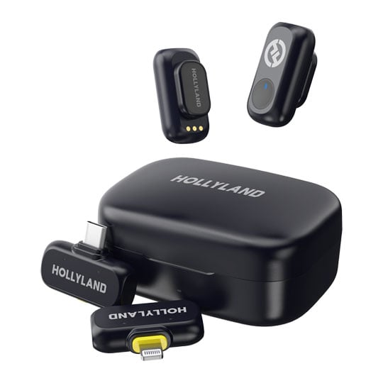 Hollyland Lark A1 Combo kit – 2 transmitters, USB-C receiver, Lightning receiver and charging case