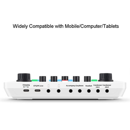Professional Live Sound Card – Audio Mixer Board with Noise Reduction, Voice Changer & Lighting Effects for Streaming & Karaoke