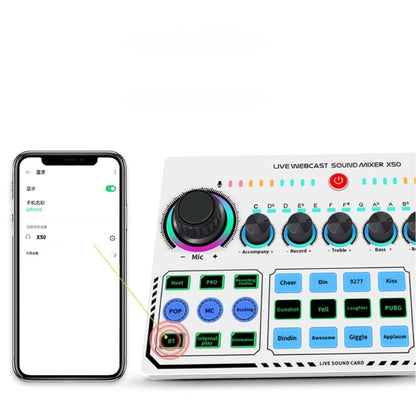 Professional Live Sound Card – Audio Mixer Board with Noise Reduction, Voice Changer & Lighting Effects for Streaming & Karaoke