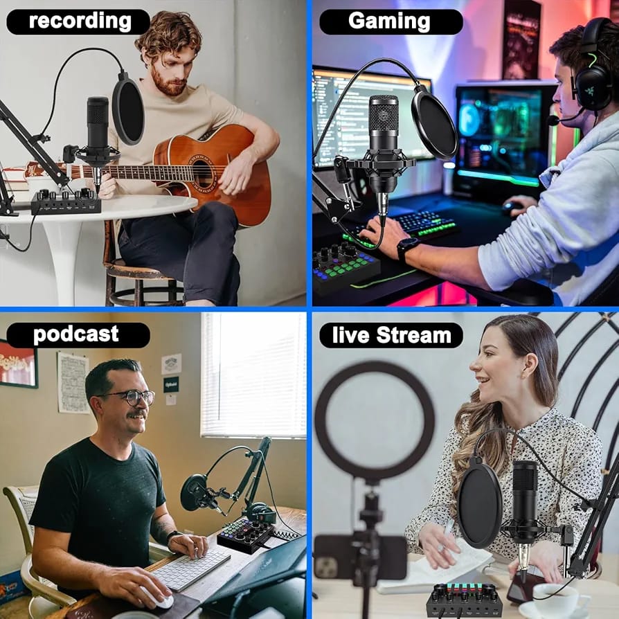 BM-800 Podcast Microphone Bundle - Studio Condenser Microphone Perfect for Podcasting, Recording, Singing, Streaming and Gaming