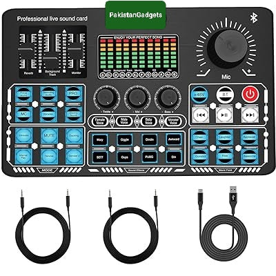 BM800 Condenser Mic with Q6S Dual-Channel Sound Card & Built-in 48V Phantom Power – Professional Studio Kit for Live Streaming & Podcast