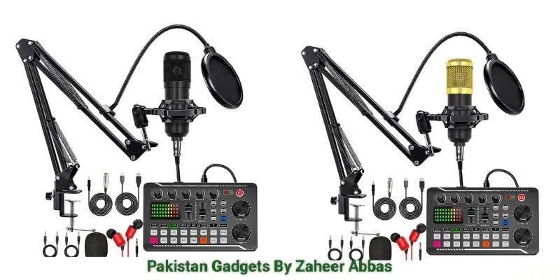 BM800 Condenser Mic with F998 Dual-Channel Dynamic Sound Card – Professional Studio Kit for Podcast, TikTok, Facebook & YouTube Live