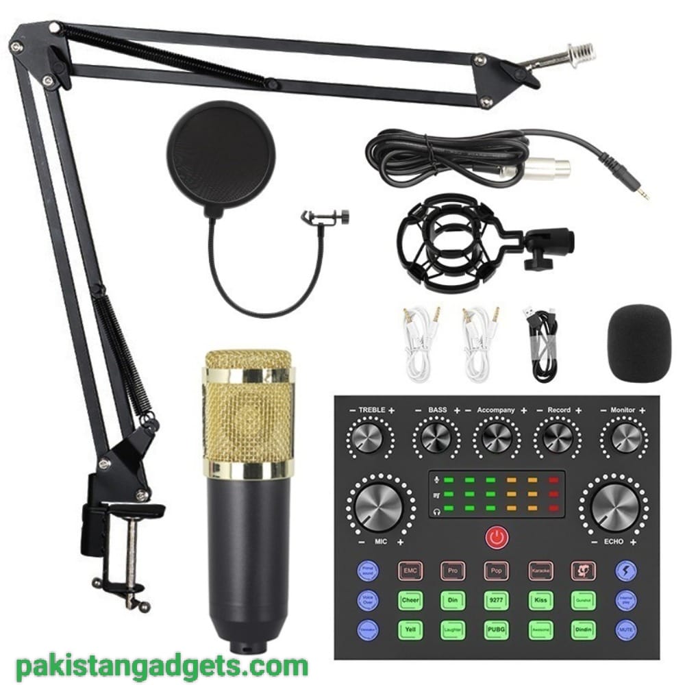 BM800 Condenser Mic With X50 Dual Channel Professional Sound Card For Live Streaming And Podcast Studio