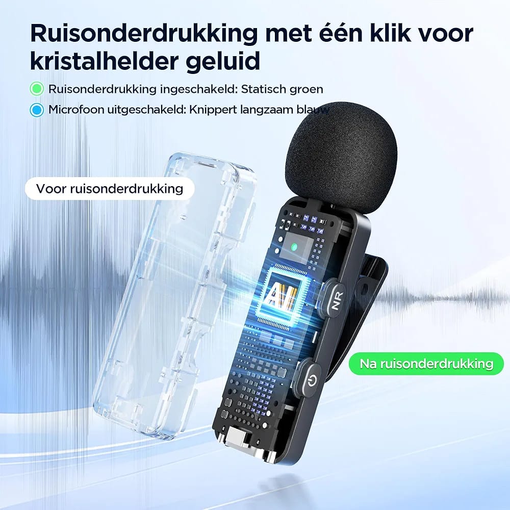 BOYA BY-V20 Dual Wireless Microphone – 2.4GHz Clip-On Lavalier Mic for Android & Type-C Devices (2 Transmitters + Receiver)