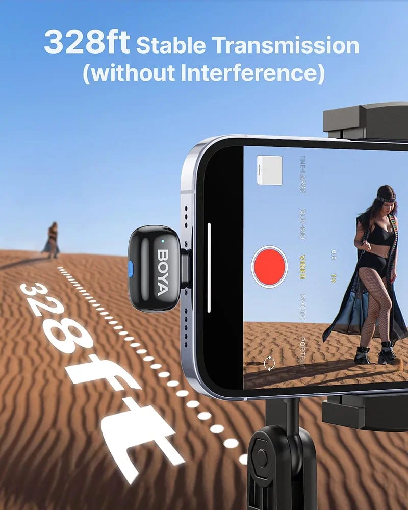 BOYA Mini 2 Dual Wireless Microphone – 48kHz/24-bit, AI Noise Cancellation, USB-C Lavalier Mic for iPhone 15/16/17 & Android