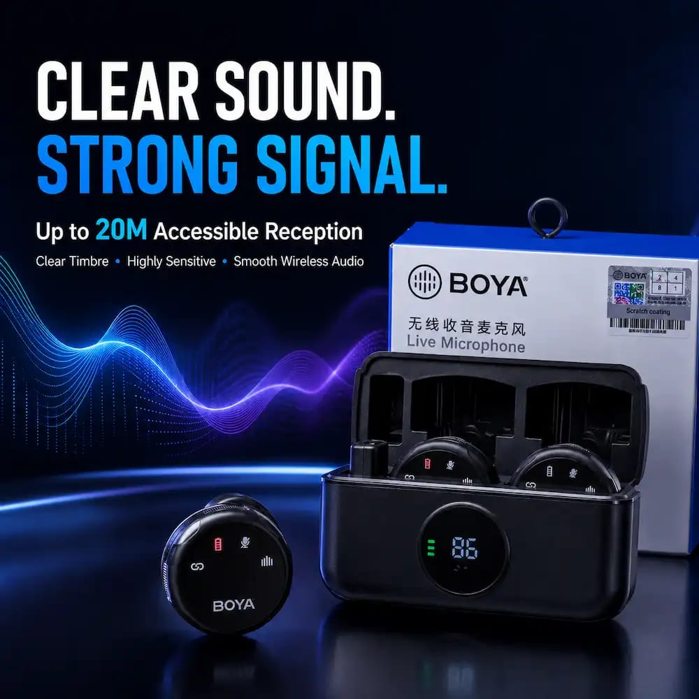 BOYA BY-MW6 Dual Wireless Collar Mic for Vlogging & Live