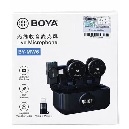 BOYA BY-MW6 Dual Wireless Collar Mic for Vlogging & Live
