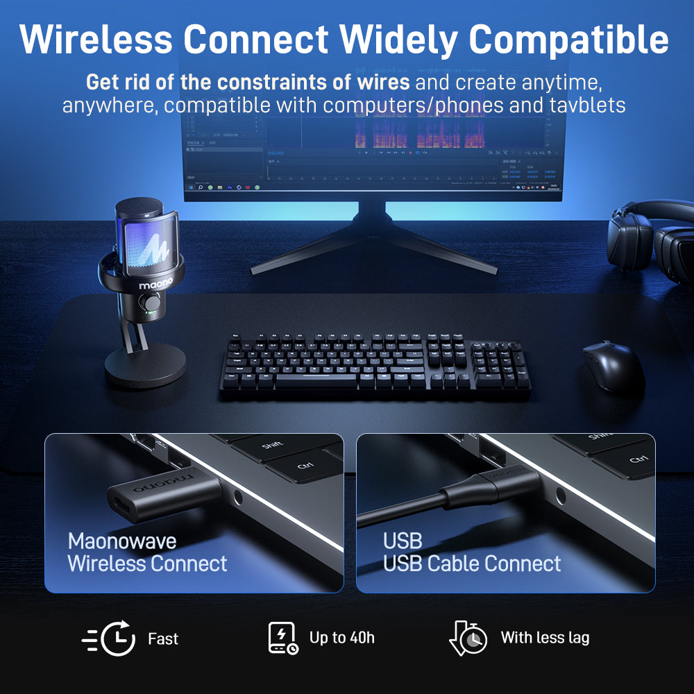 MAONO DM40 Pro wireless gaming microphone
