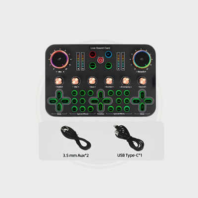 K700 Dual Channel Professional Sound Card with Built-in 48V Phantom Power