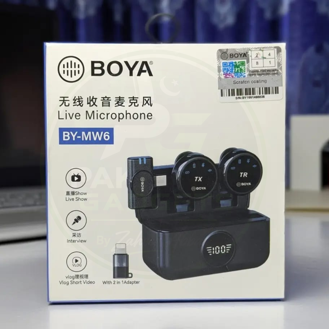 BOYA BY-MW6 Dual Wireless Collar Mic for Vlogging & Live