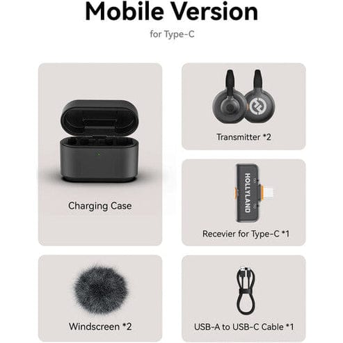 Hollyland Lark M2S Duo Wireless Microphone – Space Gray | USB-C Titanium Clip Mic
