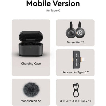 Hollyland Lark M2S Duo Wireless Microphone – Space Gray | USB-C Titanium Clip Mic