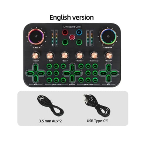 K700 Dual Channel Professional Sound Card with Built-in 48V Phantom Power