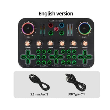K700 Dual Channel Professional Sound Card with Built-in 48V Phantom Power