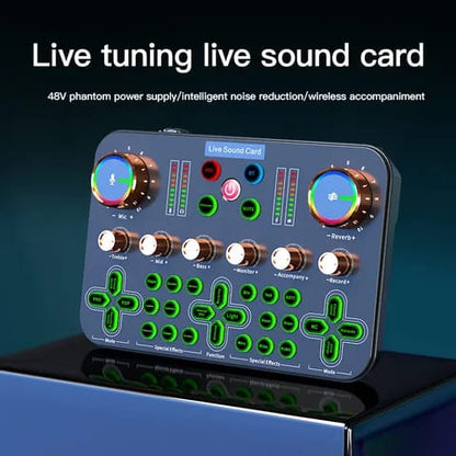 K700 Dual Channel Professional Sound Card with Built-in 48V Phantom Power