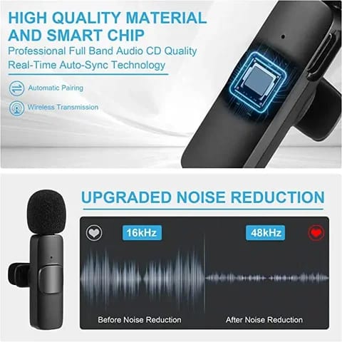 K8 Single Wireless Collar Mic For Vlogging