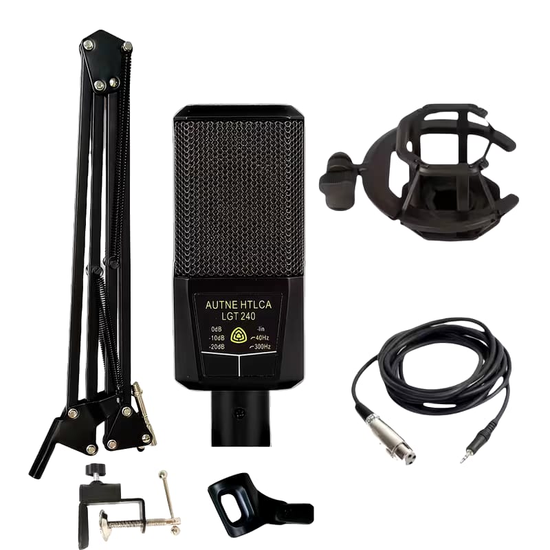 LGT 240 Condenser Mic with V8S Dual Channel Sound Card – Professional Podcast, Gaming & Recording Bundle