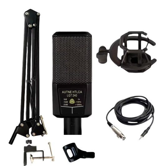 LGT 240 Condenser Mic with V8S Dual Channel Sound Card – Professional Podcast, Gaming & Recording Bundle