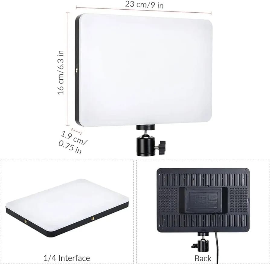 PL-26 Upgraded LED Fill Light – 10 Inch Professional Video Soft Light Panel with Built-in USB for Studio Photography & Streaming