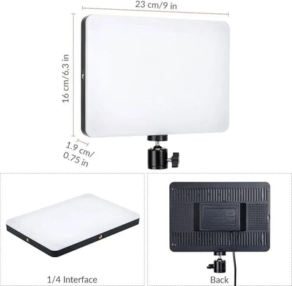 PL-26 Upgraded LED Fill Light – 10 Inch Professional Video Soft Light Panel with Built-in USB for Studio Photography & Streaming
