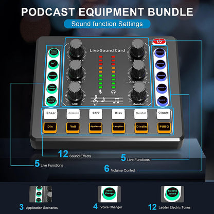 M8 Dual-Channel Sound Card – Professional Audio Mixer for Podcast, TikTok, FB, YouTube Live Streaming & Gaming