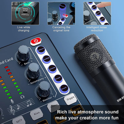 M8 Dual-Channel Sound Card – Professional Audio Mixer for Podcast, TikTok, FB, YouTube Live Streaming & Gaming