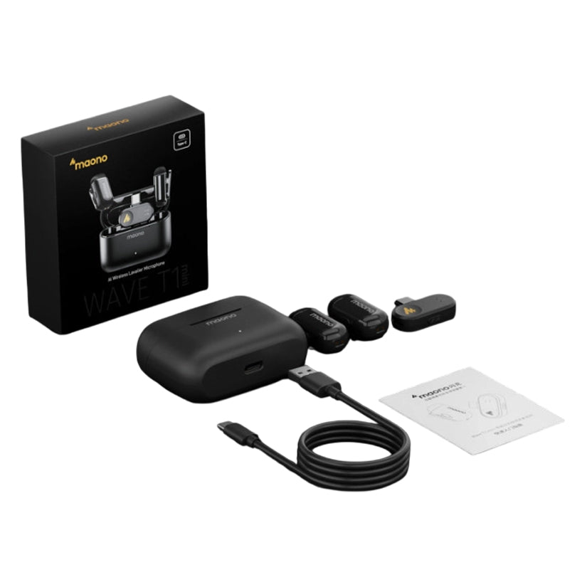 MAONO WAVE T1 Mini charging case kit contents