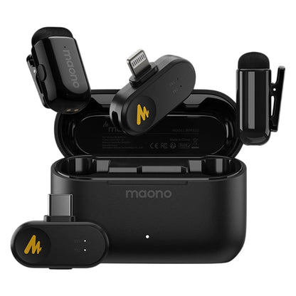 MAONO WAVE T1 Mini wireless microphone with charging case, two mics and Type-C receiver
