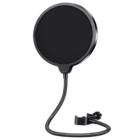 Double Layer Studio Pop Filter Mic Shield – Broadcast & Recording Windscreen