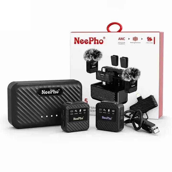 Neepho NP-65 Mini Wireless Microphone – Compact Clip-On Mic with Noise Reduction