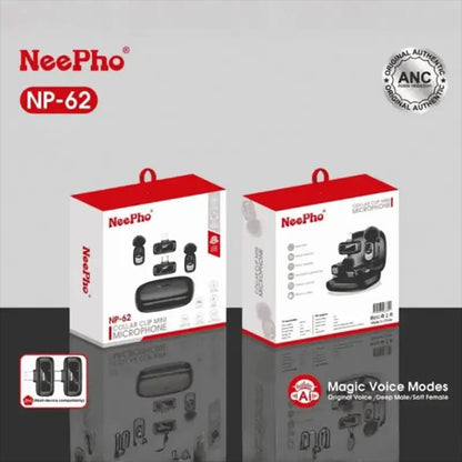 Neepho NP-65 Mini Wireless Microphone – Compact Clip-On Mic with Noise Reduction