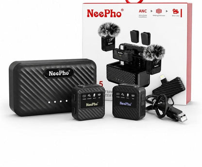 Neepho NP-65 Mini Wireless Microphone – Compact Clip-On Mic with Noise Reduction