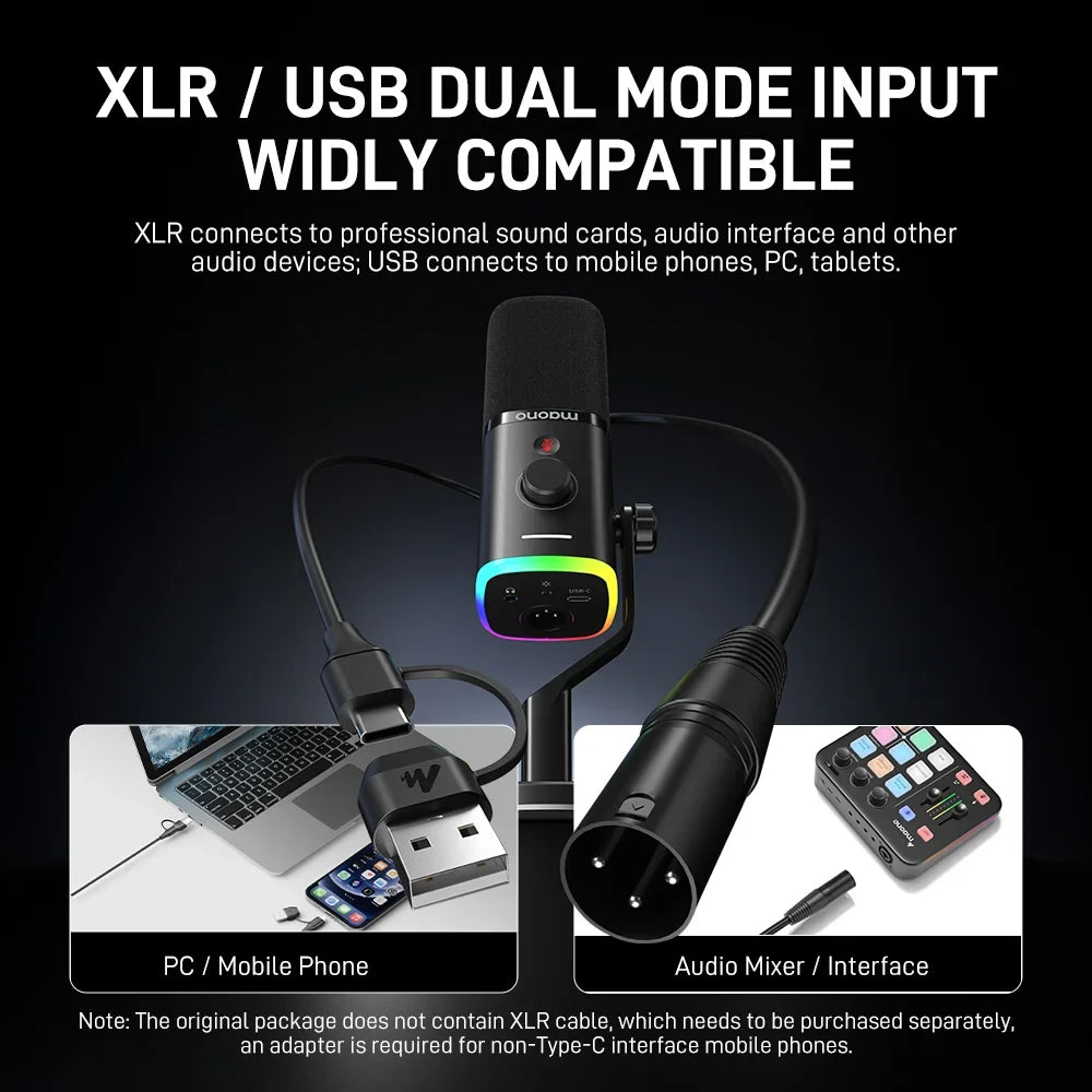 MAONO PD100X USB and XLR podcasting microphone