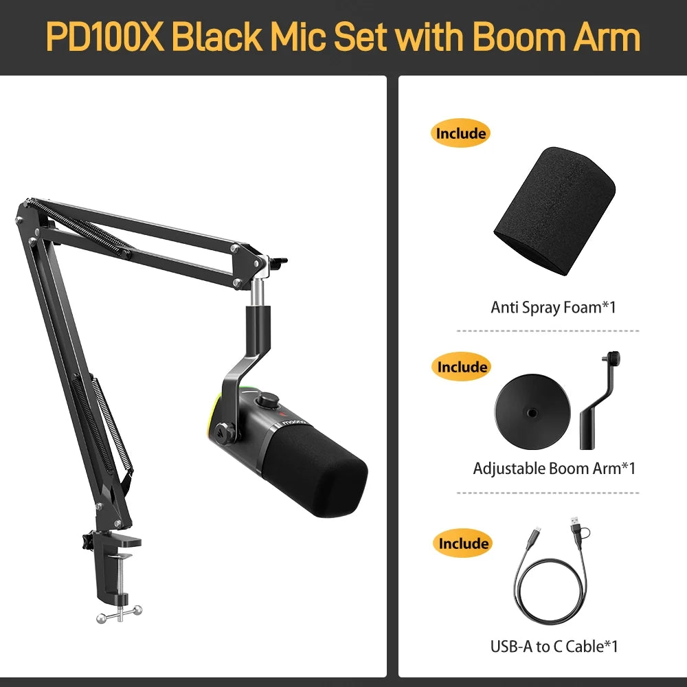 MAONO PD100X podcast microphone boom arm kit