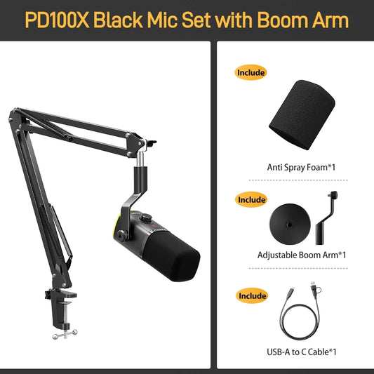 MAONO PD100X podcast microphone boom arm kit