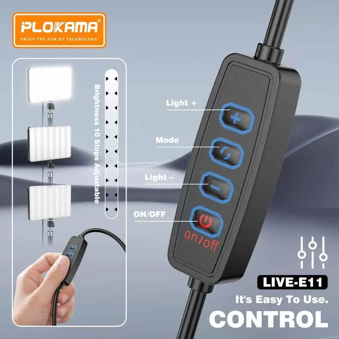 PLOKAMA E11 LED Fill Light – Professional Photography & Videography Light Panel for Studio, Streaming & Content Creation
