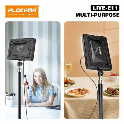 PLOKAMA E11 LED Fill Light – Professional Photography & Videography Light Panel for Studio, Streaming & Content Creation