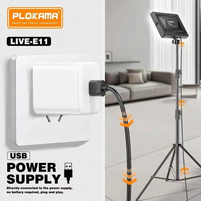 PLOKAMA E11 LED Fill Light – Professional Photography & Videography Light Panel for Studio, Streaming & Content Creation