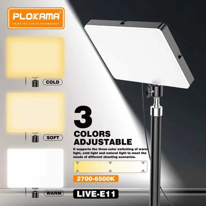 PLOKAMA E11 LED Fill Light – Professional Photography & Videography Light Panel for Studio, Streaming & Content Creation